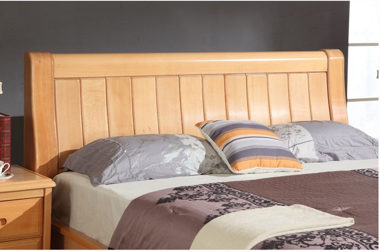 实木家具榉木实木床 双人床 1.5米1.8米  简约 坚韧耐用品质保证