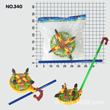 340玩具手推鸡盘带响铃鸡琢米推推乐儿童学步地摊夜市玩具批发