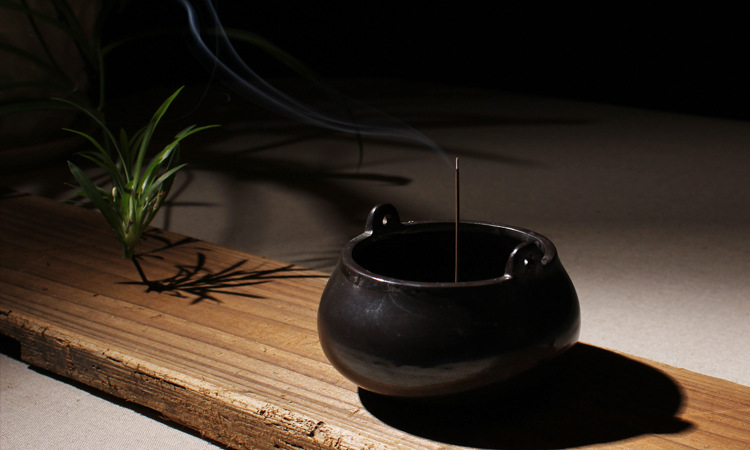 闻香炉 哥窑陶瓷沉香檀香炉 茶道香道盘香炉创意薰香炉佛教用品