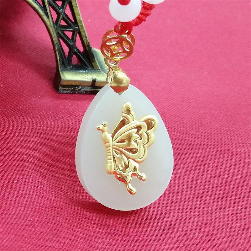 黄金 蝴蝶 花件吊坠 产品信息 名称: 999千足金镶 和田玉 品牌: 福祥