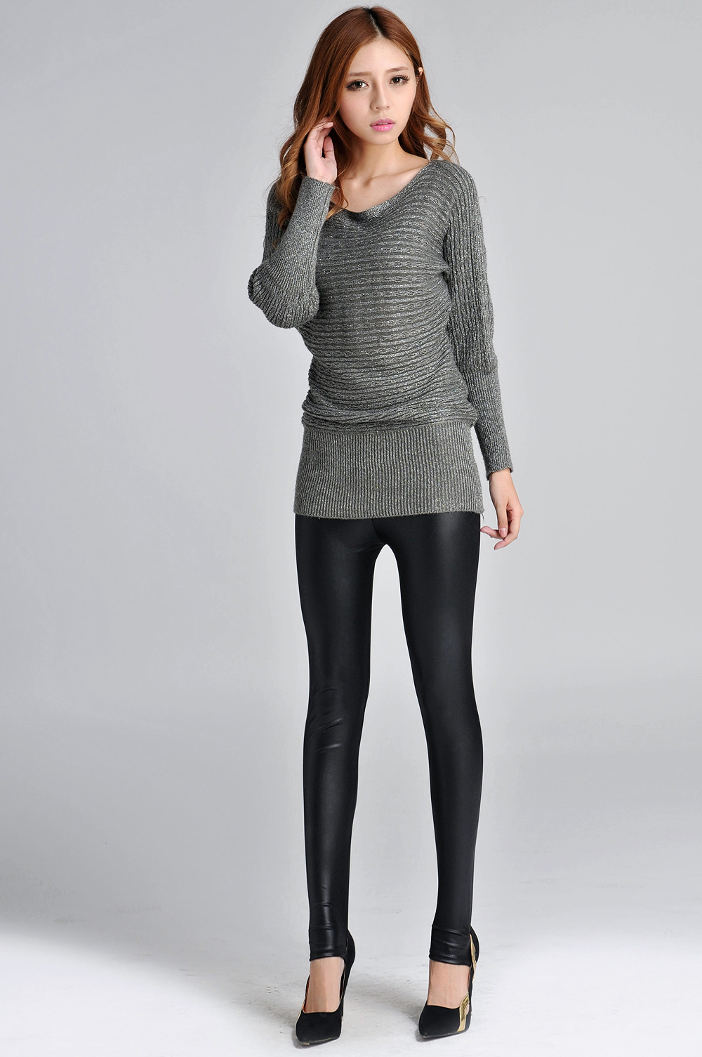 春秋款亚光皮薄款仿皮裤女修身加大码弹力pu打底裤女厂家直销