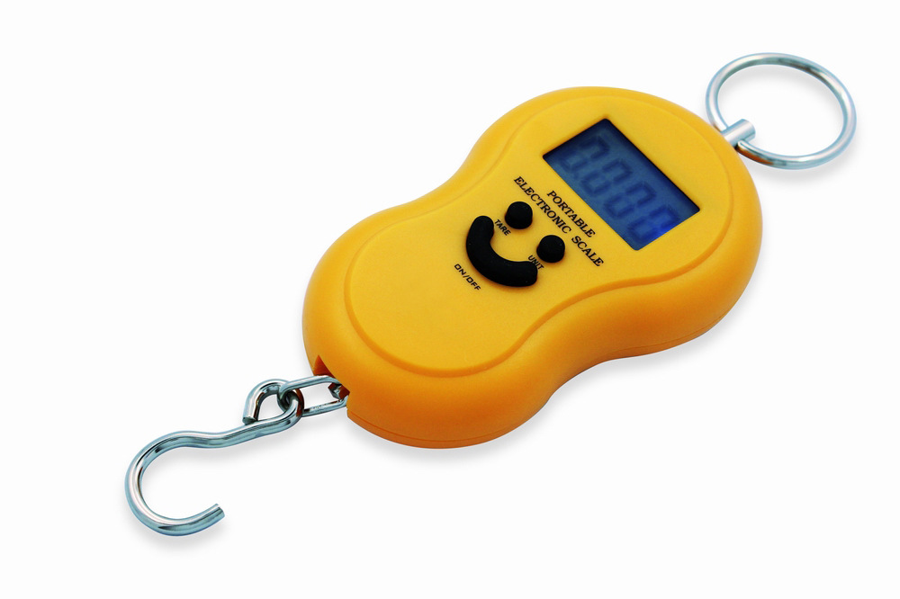 外贸出口手提秤便携式手提吊秤 多功能行李秤40kg口袋电子秤