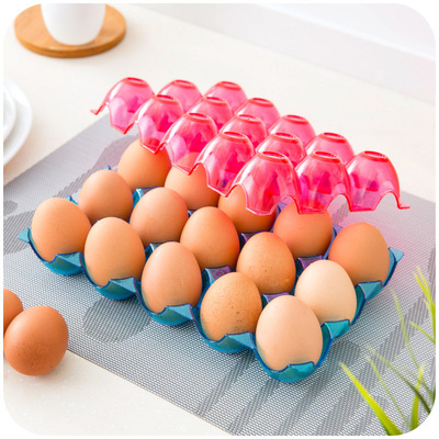 3974加厚可叠加15格鸡蛋格收纳盒放鸭蛋保护托冰箱防碎鸡蛋盒150g