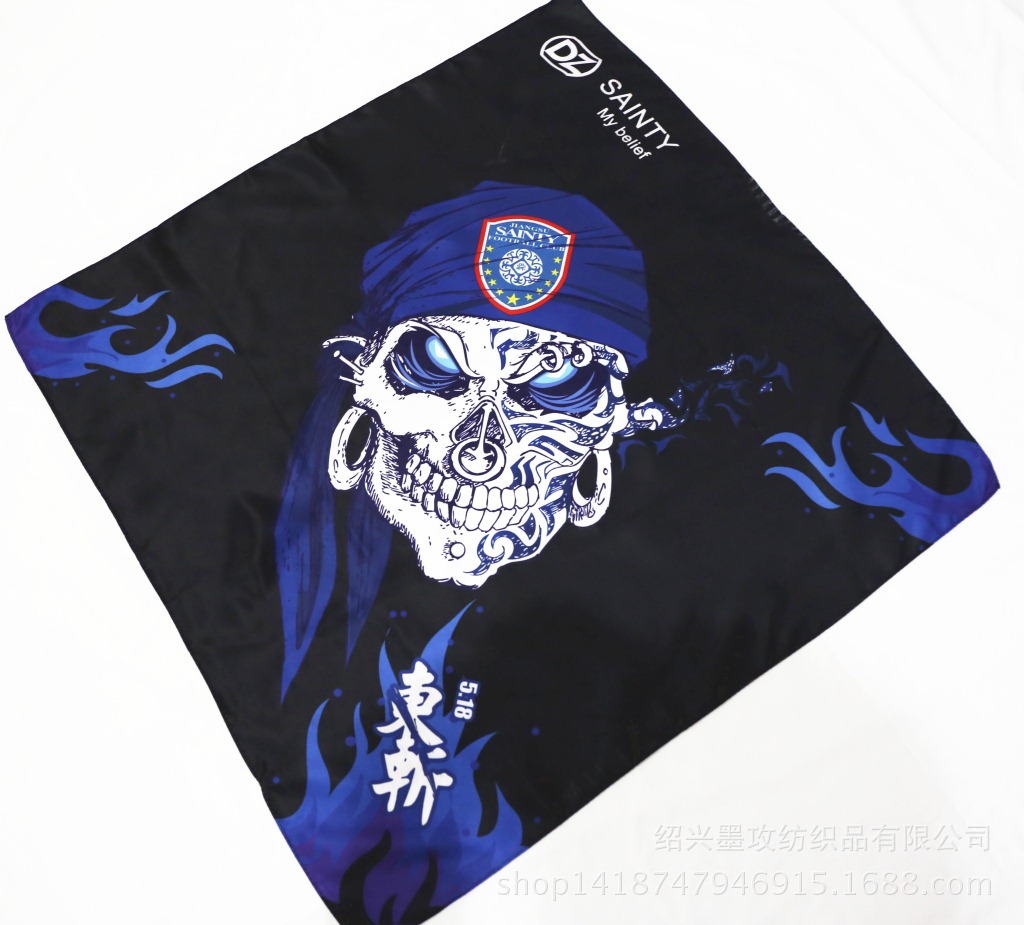 出口日本武士头巾 数码印花 头巾 骷髅头 超柔手感 加工生产