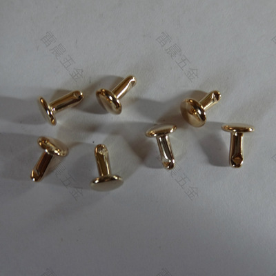 厂家直销6*6浅金色双面撞钉 各定制各种电镀颜色 起货快