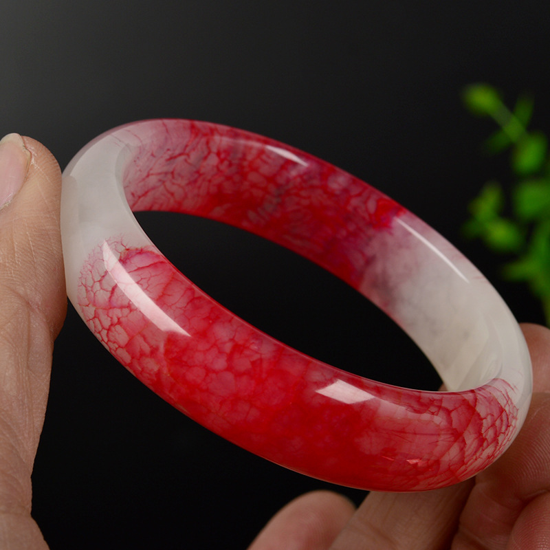 厂家直销 纯天然正品a货 精美岫玉凤血石女士手镯玉镯子特价