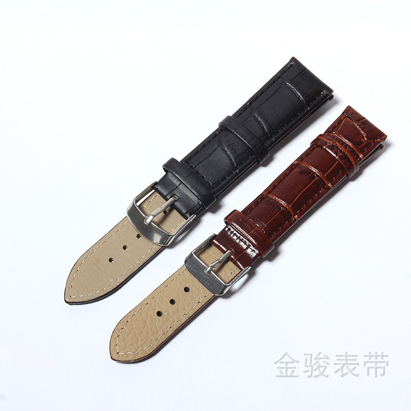 Leather Strap New Bamboo Earth Pin Buckle Flat Edge Waterproof Strap Watch Accessories Men and Women Strap in Stock