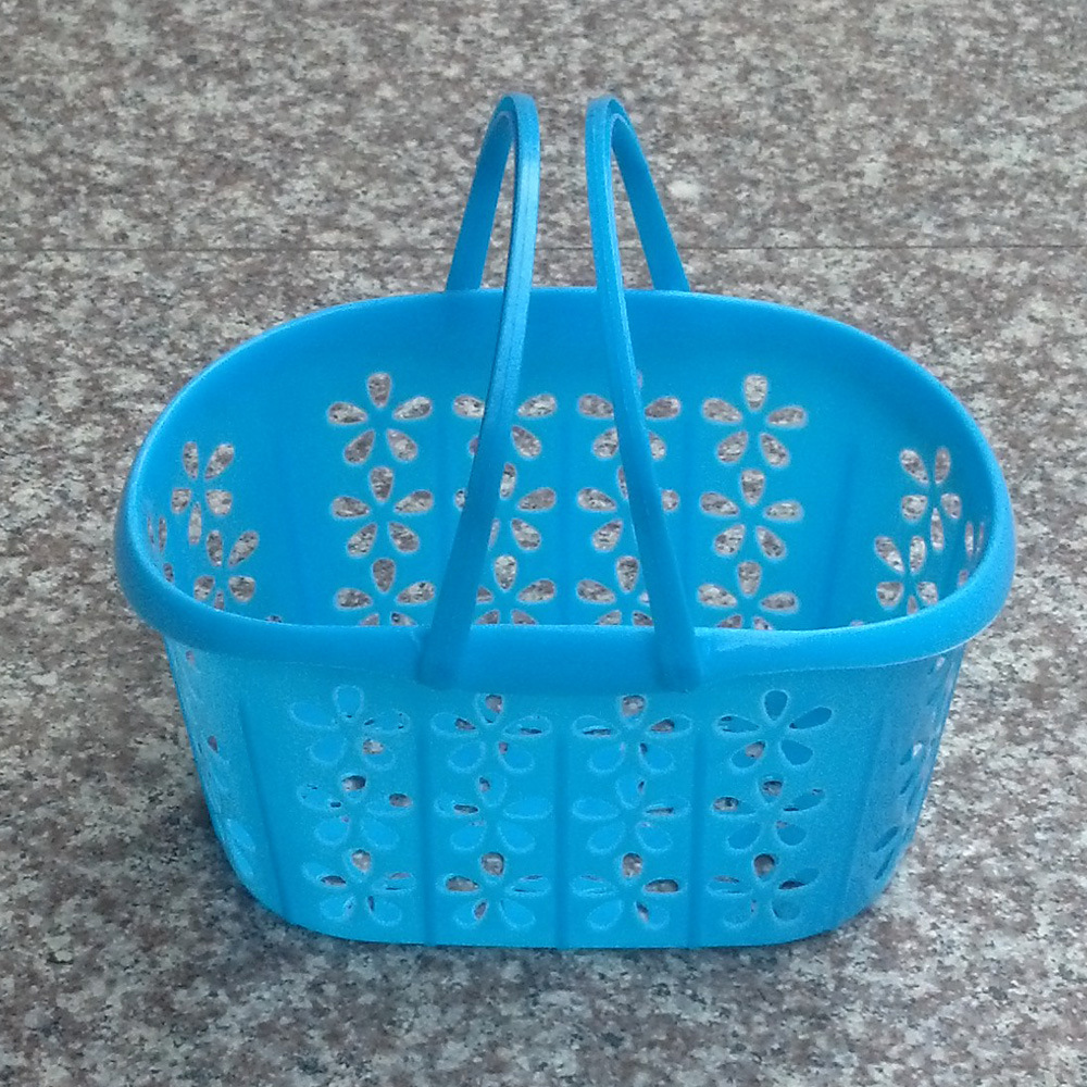 塑料梅花提篮沐浴篮收纳篮洗澡洗漱篮收纳筐水果草莓篮樱桃采摘篮