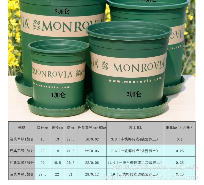 5加仑2加仑盆 另售各种规格 批发塑料花盆