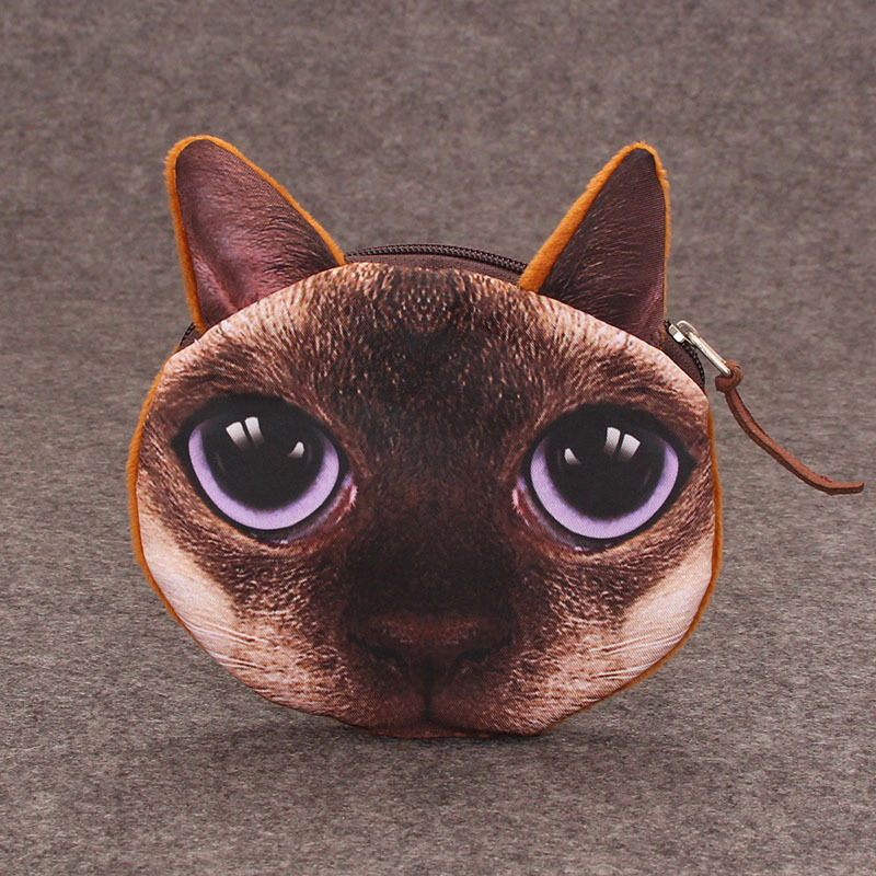 批发 个性创意卡通可爱 3d猫咪猫头猫脸表情 喵星人零钱包硬币包