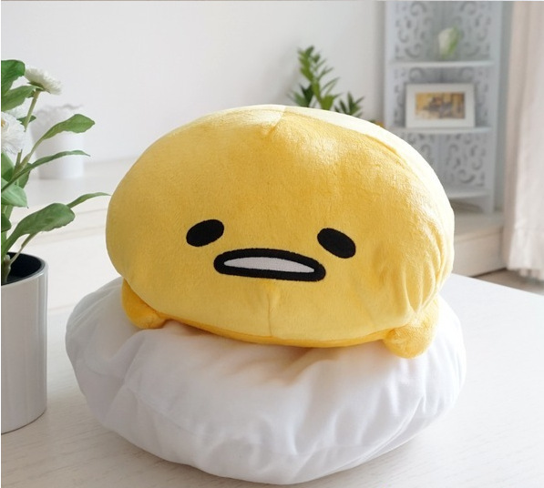 原单懒蛋蛋家居大号抱枕 蛋黄哥公仔 大号 靠垫 毛绒玩.