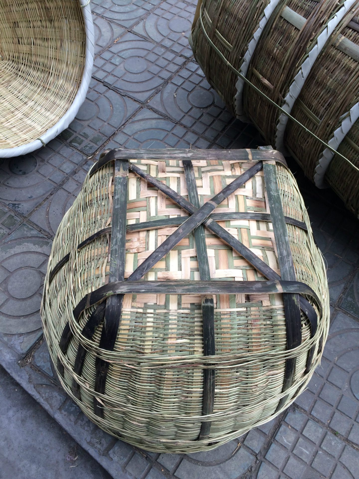 传统手工竹编 竹箩筐 箩篼 竹篓 竹筐子