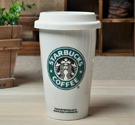 厂家星巴克陶瓷杯 硅胶盖乐扣杯马克杯定制