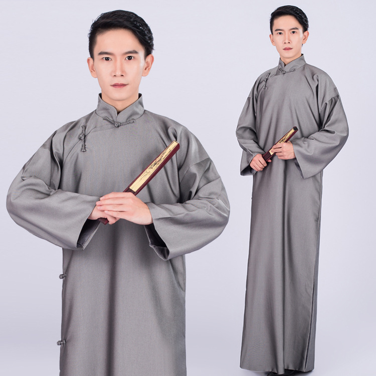 新款古装民国五四青年长衫先生相声服马褂男士演出服多款精品面料