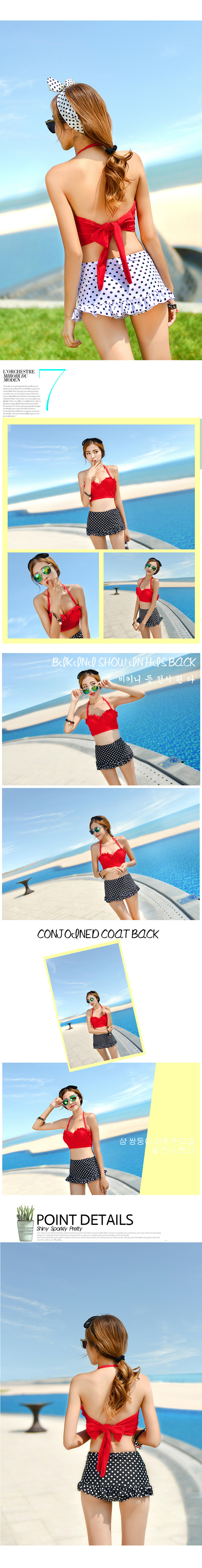 新款韩国高腰比基尼两件套游泳衣女小胸钢托聚拢温泉泳装性感分体