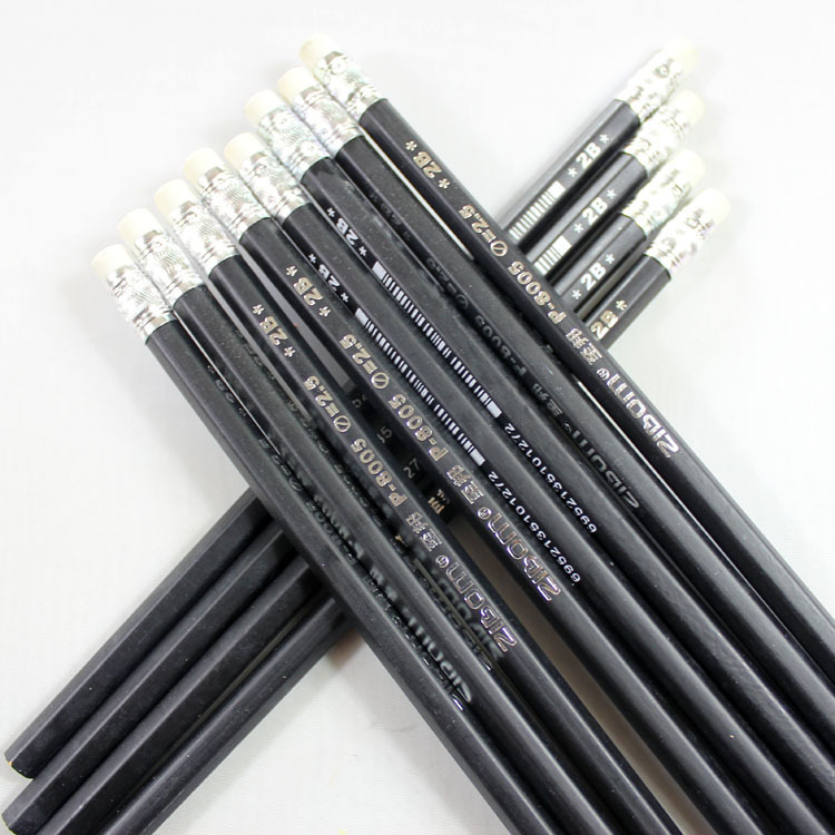 厂家批发定制2b素描木杆橡皮头铅笔小学生文具办公美术绘画用品