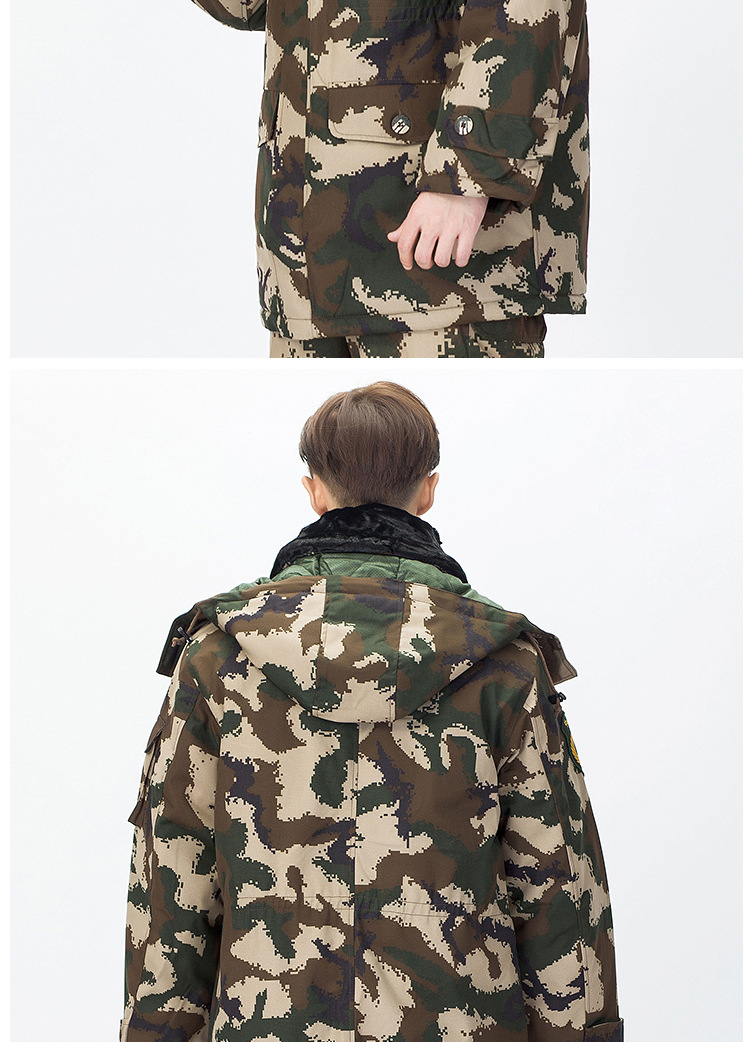 正品07消防迷彩作训大衣棉服 保暖防寒加厚迷彩作训大衣 厂家批发