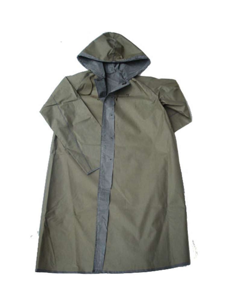 创意新款连帽连体带袖长风雨衣士兵抗洪橡胶大褂雨披军迷执勤雨具