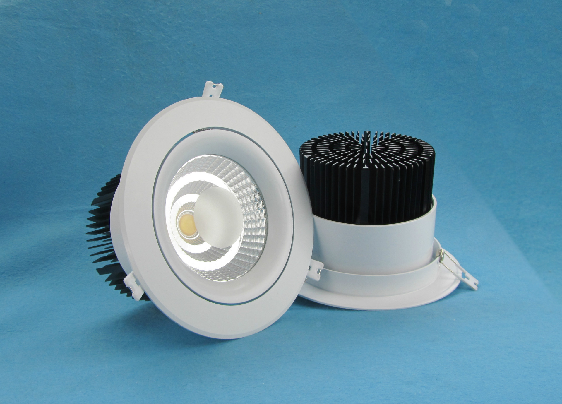 放晴cob天花灯外壳 40w 筒灯 黑白 50w cob射灯 cob天花灯套件