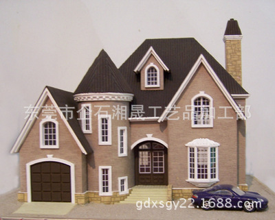 别墅建筑模型,diy手工房屋,益智环保玩具,3d组合式宠物房子3