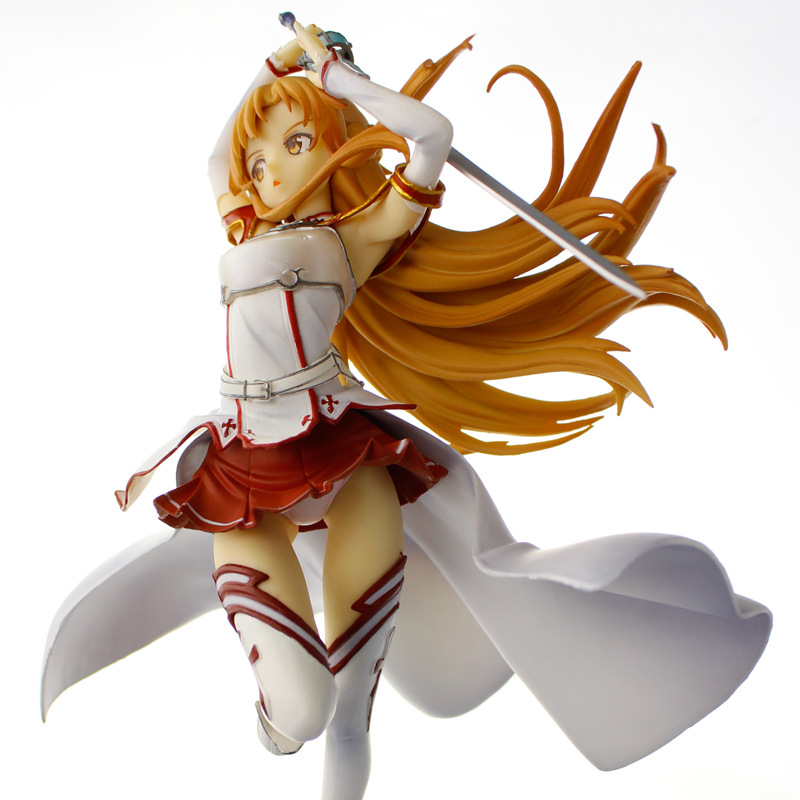 动漫周边 刀剑神域 亚丝娜手办 模型桐人 sao 血盟骑士公仔 批发