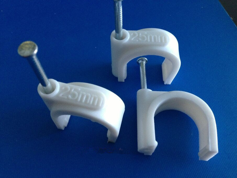 工厂批发白色钢钉线卡电线固定卡厂家pe钢钉线扣18mm 一件代发