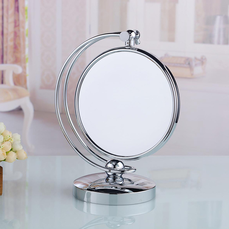 台式双面美容镜 柜台化妆镜 梳妆镜 可360度旋转 双面化妆镜