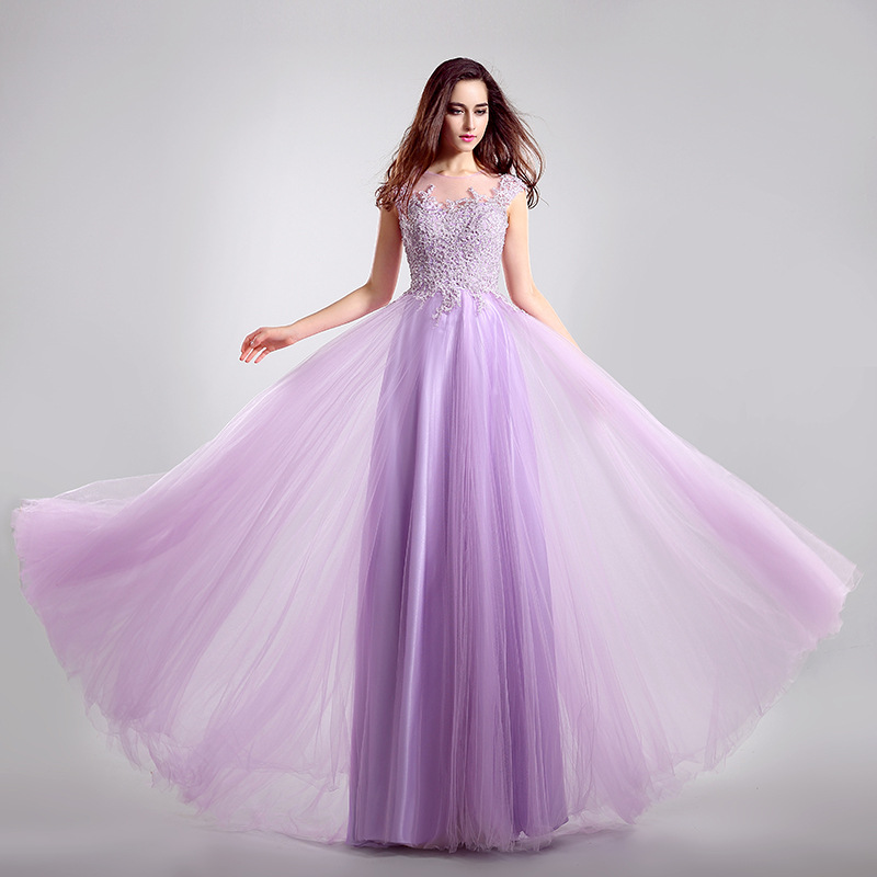 春夏礼服显瘦敬酒服一字肩长款新娘结婚礼服年会主持晚礼服演出服