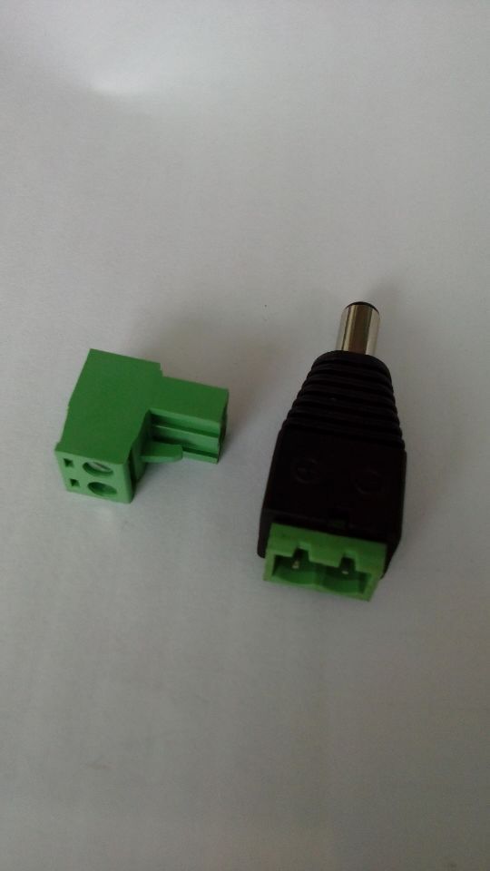 1*2.5dc头转绿色端子90° 可插拔dc电源端子