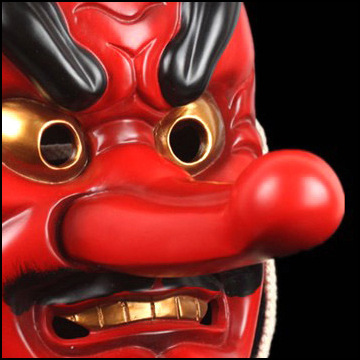 珍藏版精品日本能剧天狗树脂面具 佛教般若日本武士天狗面具批发