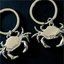 螃蟹金属钥匙扣 创意钥匙扣 六脚蟹钥匙扣 动物卡通小礼品定制