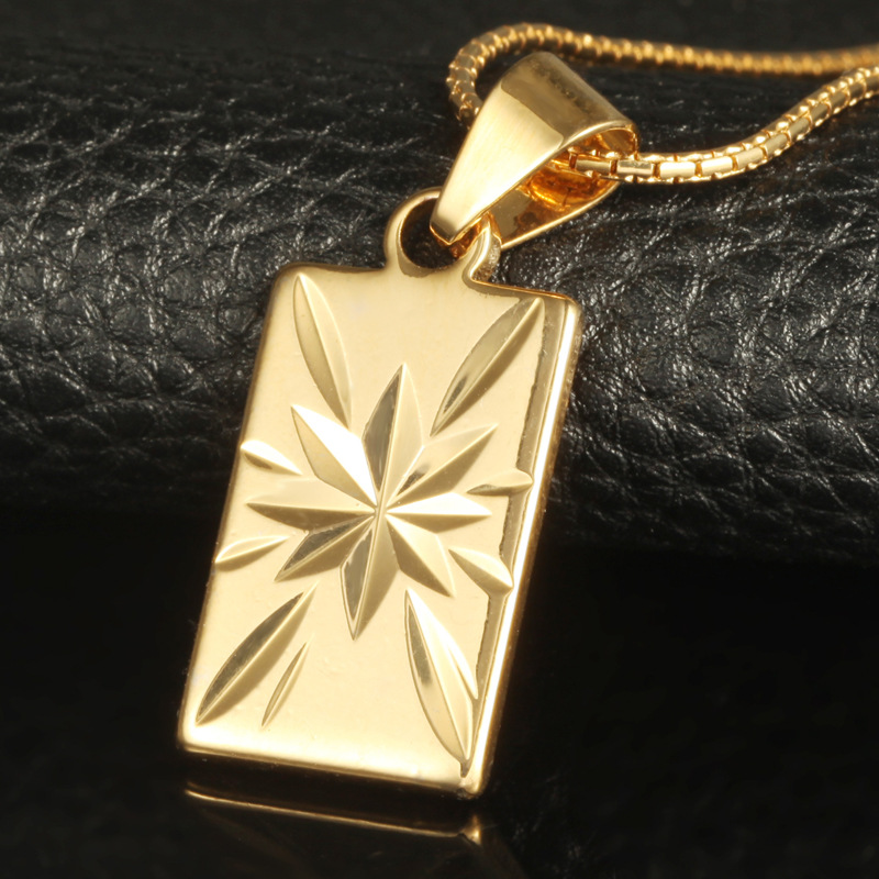 欧美流行铜吊坠18k电镀金男女通用项饰米字挂饰外贸厂家直销