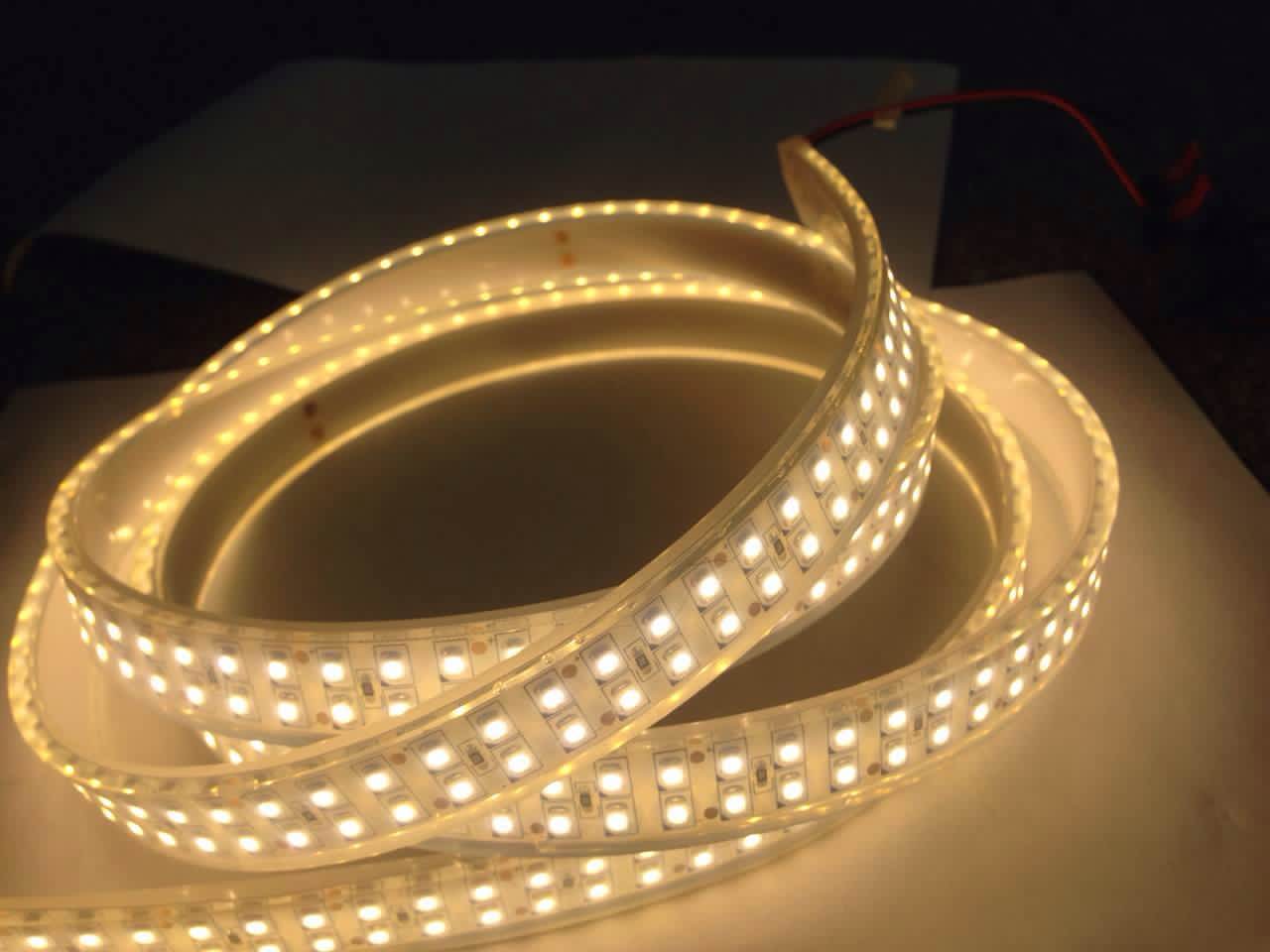 户外防水灯带 双排高亮240灯 3528贴片led灯条 柔性12v软灯条