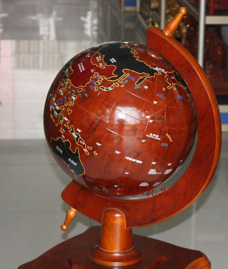 大型实木总统地球仪大号落地摆件公司开业乔迁新居办公室摆设