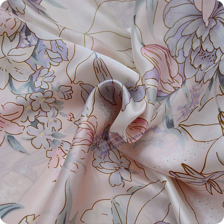 20d真丝素绉缎桑蚕丝面料 服装 睡衣 汉服 复古丝绸布料