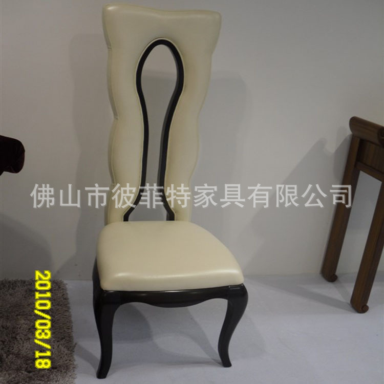 佛山龙江家具工厂定制 酒店餐厅欧式高背餐椅 实木雕花餐椅批发