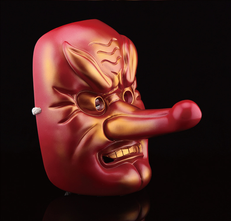 日本能剧天狗面具佛教般若面具日本武士面具树脂面具工厂批发