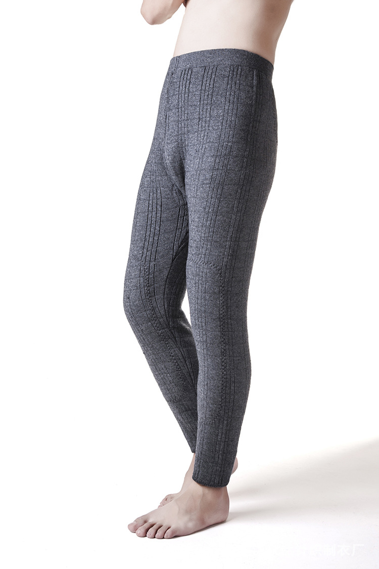 男士羊绒裤打底棉裤加绒加厚秋裤冬修身保暖裤男绒裤批发代发