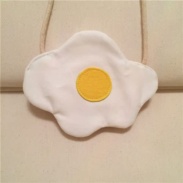 韩国流行元素**款纯棉荷包蛋斜跨包凹造型儿童配饰包荷包蛋小包