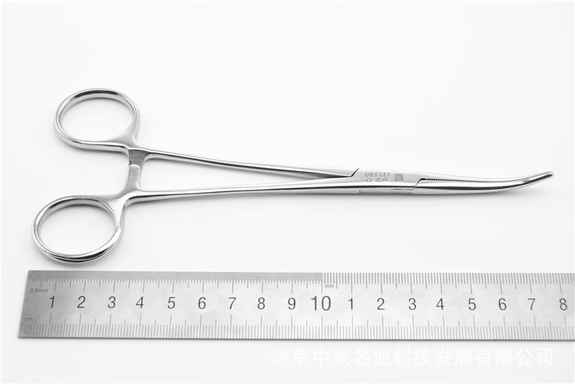 医用不锈钢止血钳18cm 弯全齿 弯头 上海金钟手术器械
