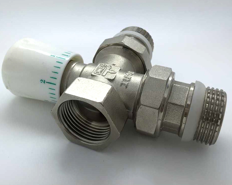 全铜三通温控手动调节阀地暖阀门黄铜镀镍一体锻造分水器推广