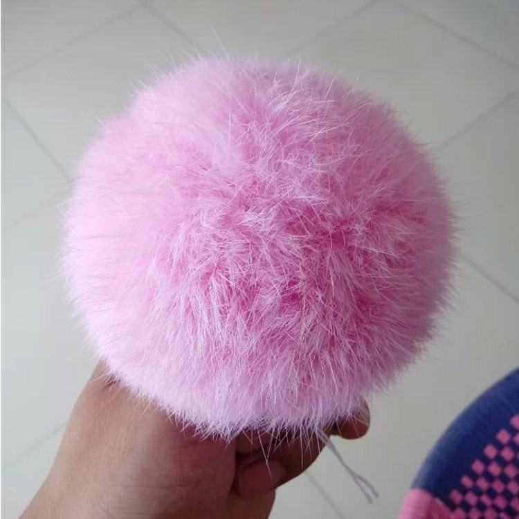 厂家批发兔皮毛球5-10cm彩色毛毛球家兔兔皮时尚可爱毛球饰品diy