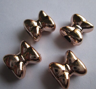 饰品配件 diy 塑料镀金蝴蝶结金色丝带diy装饰扣手工材料批发