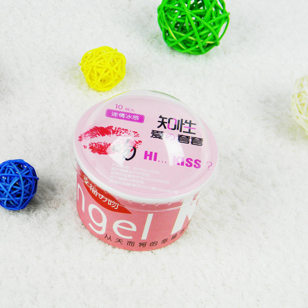 正品爆款新奇趣味粉色冰淇淋避孕套10只装成人保健性用品厂价批发