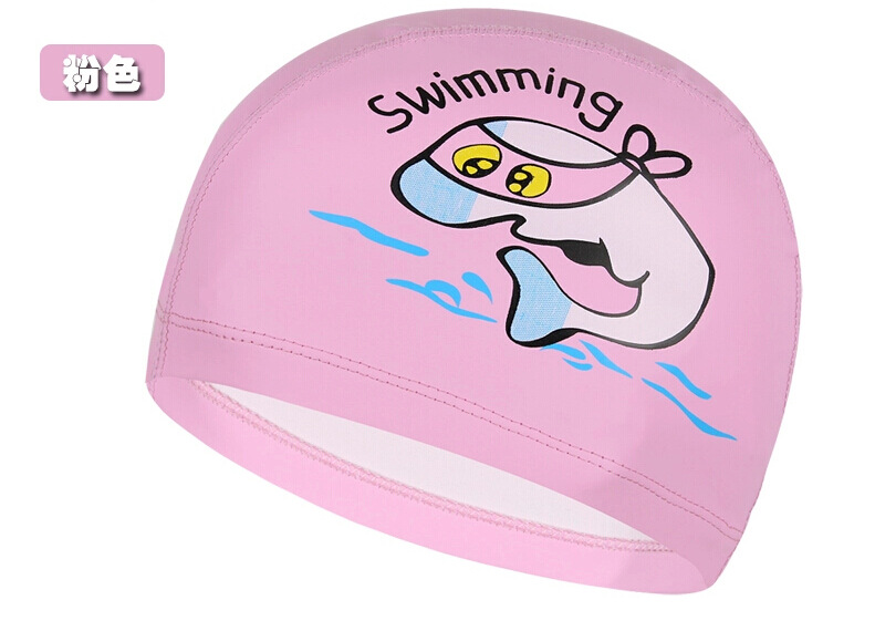 Hot-Selling Cartoon Printed Baby Children's Pu Swimming Cap Universal Waterproof Coating Non-Tightening Cartoon Swimming Cap for Boys and Girls