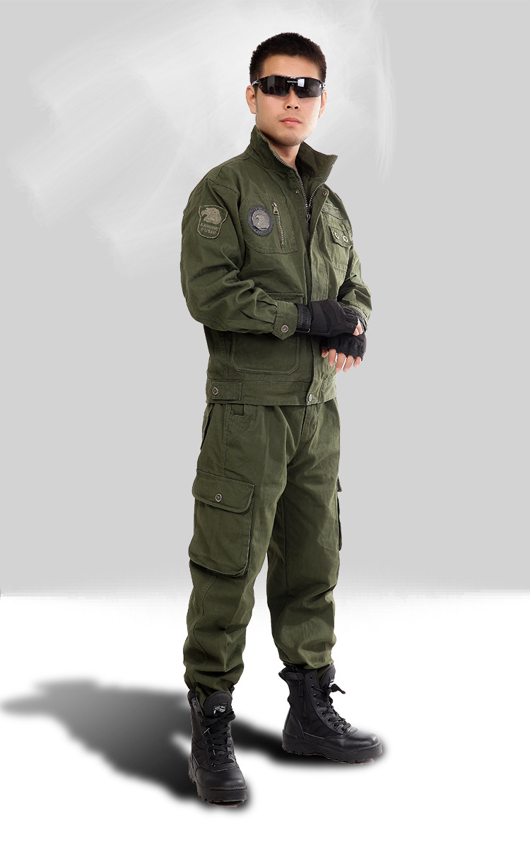 新款101空降师迷彩套装男特种兵军绿作训服耐磨防刮迷彩服