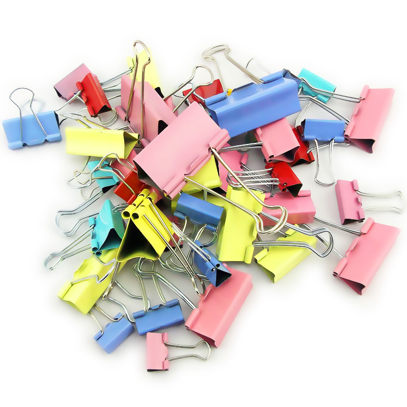 工厂自销41mm彩色长尾夹票夹蝴蝶夹燕尾夹办公文具用品