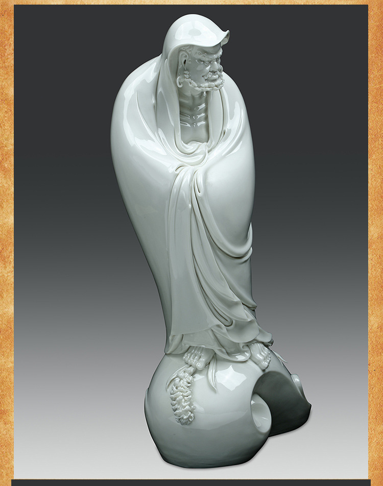 厂家直销 经典渡江达摩陶瓷工艺品 传统佛教人像工艺摆件批发