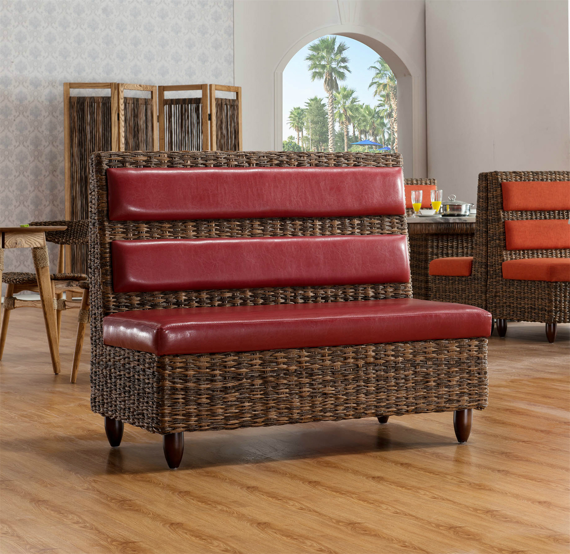 佛山藤大师家具 卡座 沙发 酒店家具 藤艺沙发 厂家** 藤编家具-特种