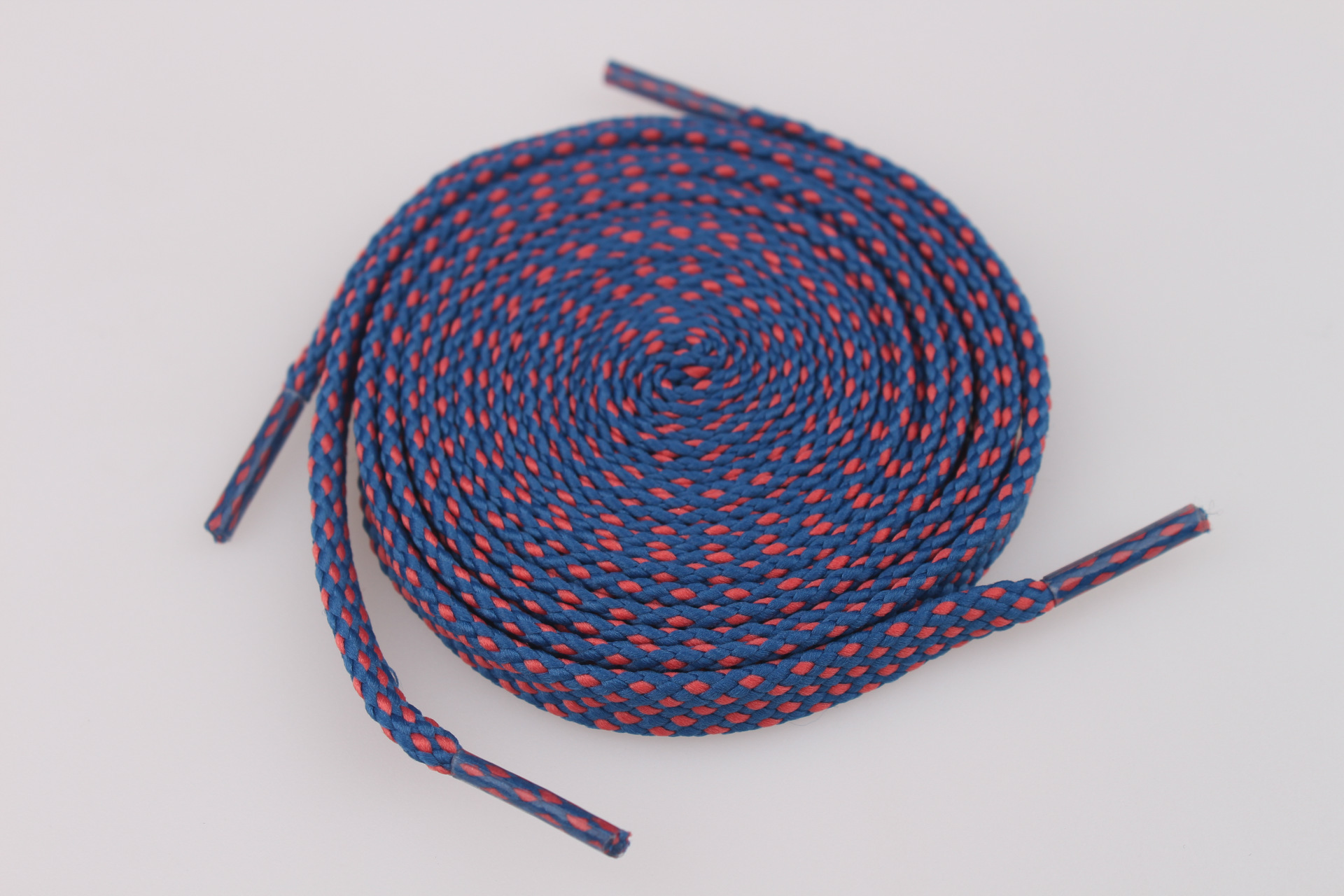 厂家直销运动休闲鞋专用鞋带20锭涤纶波点粗花空心双层宽扁带